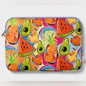Tabitha Brown 15” Tech Sleeve Zippered Laptop Case NWT Avocado Fruit NWT